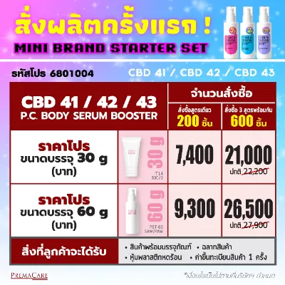 เริ่มต้นสร้างแบรนด์ Body Serum Booster 3 สูตรสุดฮิต