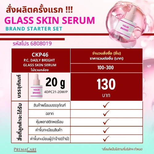 โปรโมชั่น Premium SET สร้างแบรนด์ เซรั่ม PDRN ครบ จบ พร้อมขายทันที !!