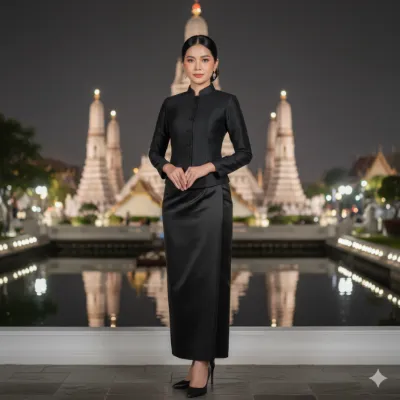 วิธีสร้างภาพไว้อาลัยด้วย AI Gemini ชุดไทยจิตรลดาสีดำ